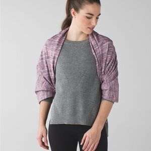 lululemon athletica Pink Marled Snap-Trim Scarf Wrap Vinyasa Scarf Yoga